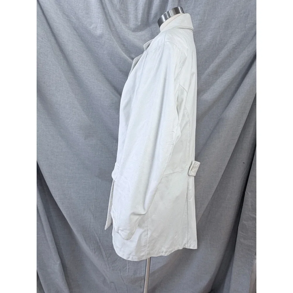 Terry Lewis Classic Luxuries White Genuine Leather Long Coat Size 1X - Picture 7 of 13